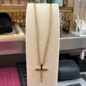 Gold Plated Cross Pendant Necklace